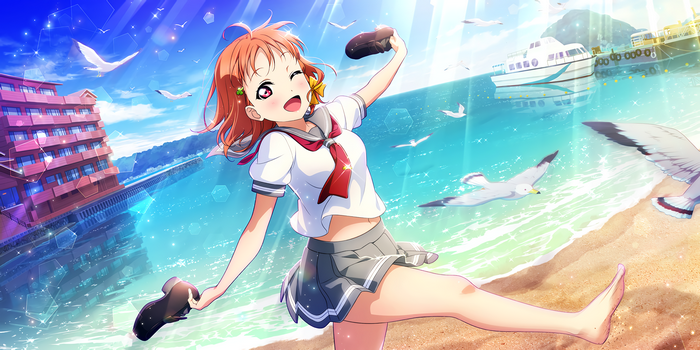 Takami Chika from Love Live! Sunshine!! on a beach