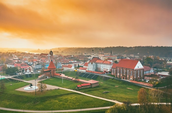 Kaunas Castle and Old Town, Lithuania at Sunrise