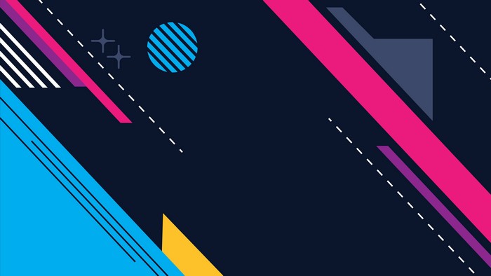 Abstract geometric shapes with stripes and colorful elements