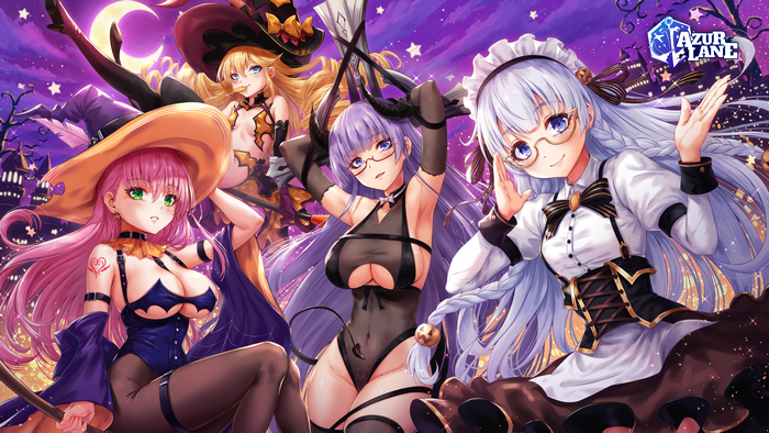Azur Lane Halloween witches and maid