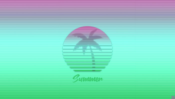 Summer Palm Tree Sunset Stripes
