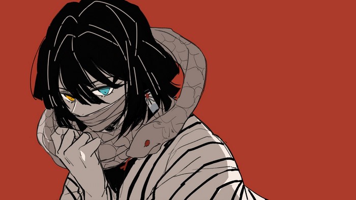 Obanai Iguro from Kimetsu no Yaiba with Kaburamaru
