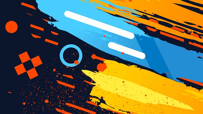 Colorful Abstract Geometric Figures with Stripes