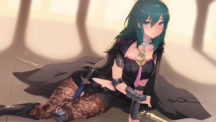 Byleth Eisner from Fire Emblem wearing shorts and a cape