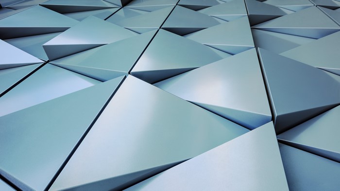Abstract aluminum triangular texture
