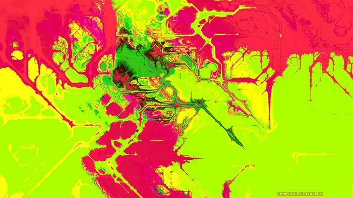 Abstract digital art with red and green colors