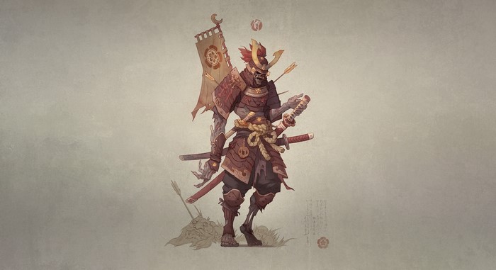 Samurai Warrior in Traditional Armor