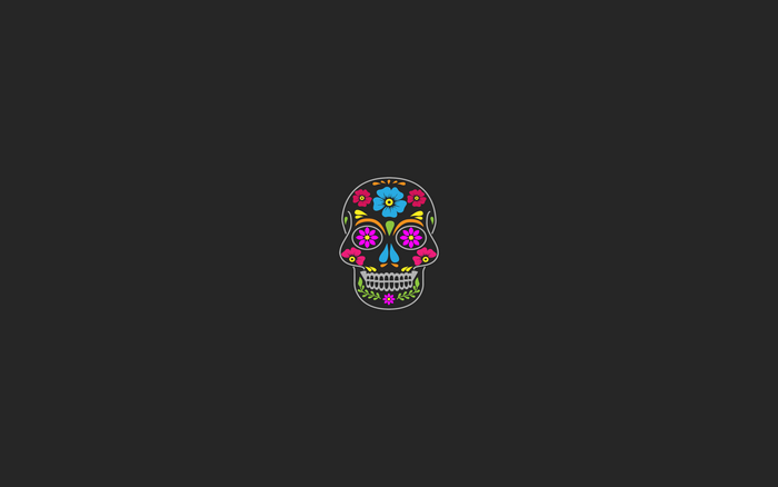 Minimalist Dia de los Muertos skull artwork