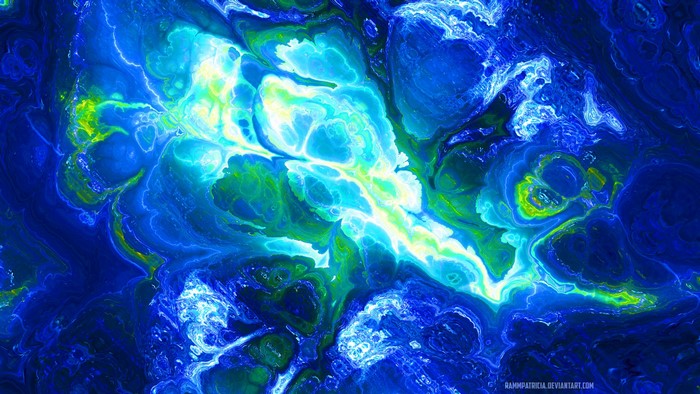 Abstract blue and cyan digital art by RammPatricia