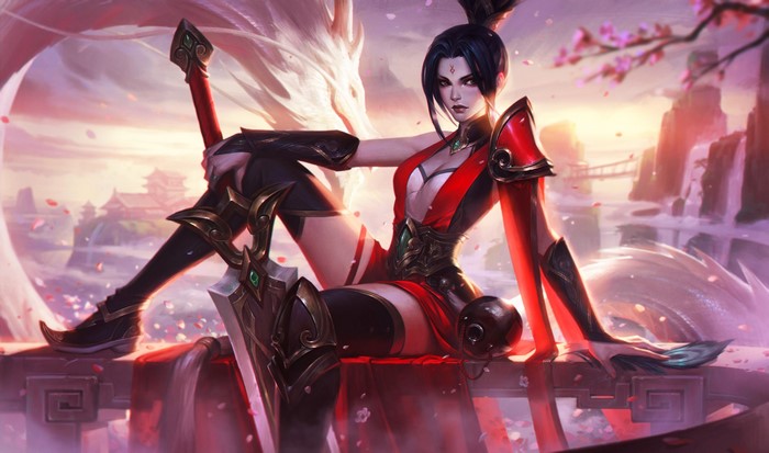 Riven from League of Legends with Dragon