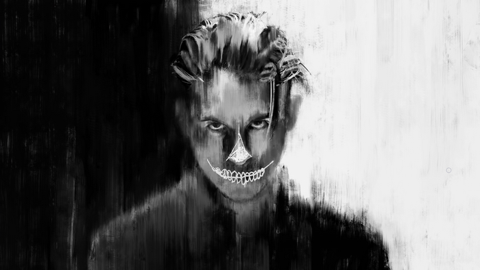 G-Eazy with skull face paint