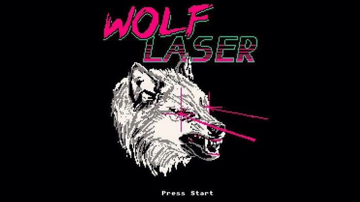 Wolf Laser pixel art title screen