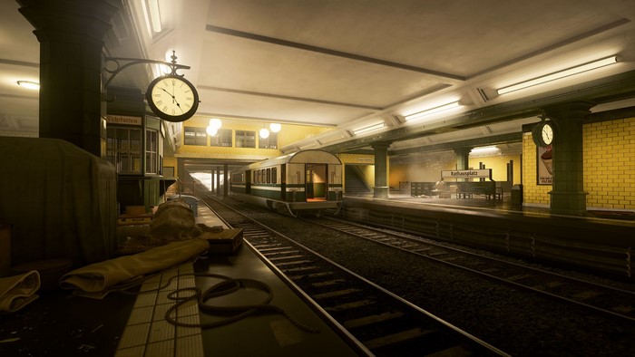 Battlefield V subway station with train