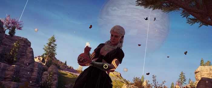Kassandra from Assassin's Creed Odyssey holding a potion