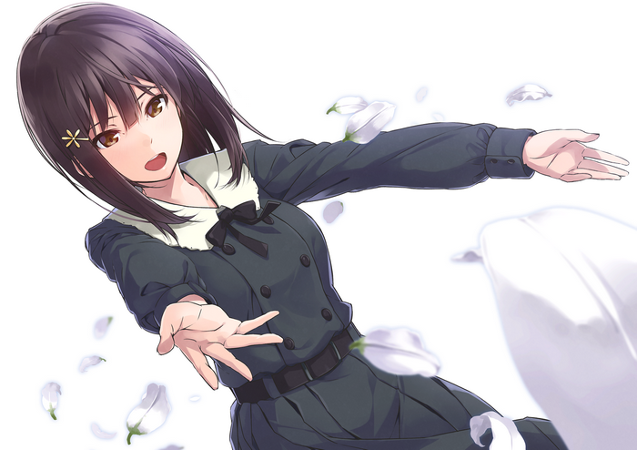 Kousaka Mayuri from Nanaku Teiru with petals