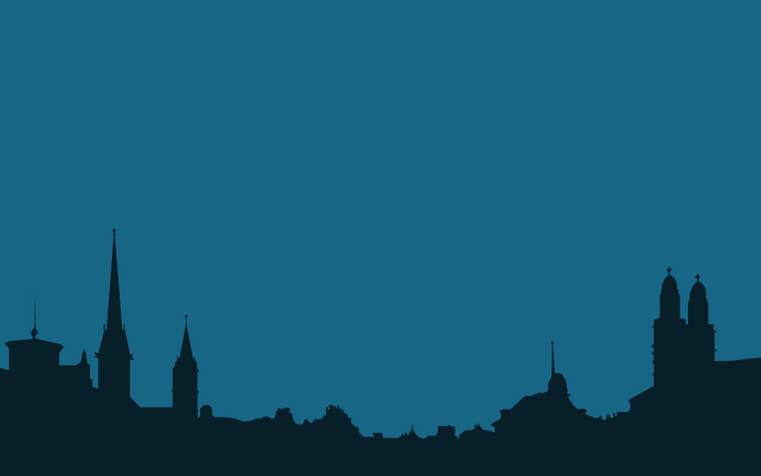 Minimalist Zurich cityscape silhouette