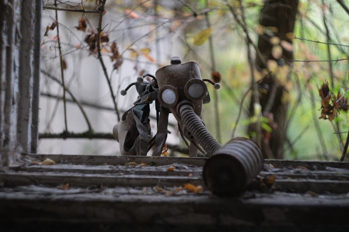 Abandoned gas masks in Chernobyl