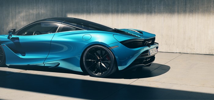 Blue McLaren 720S sports car