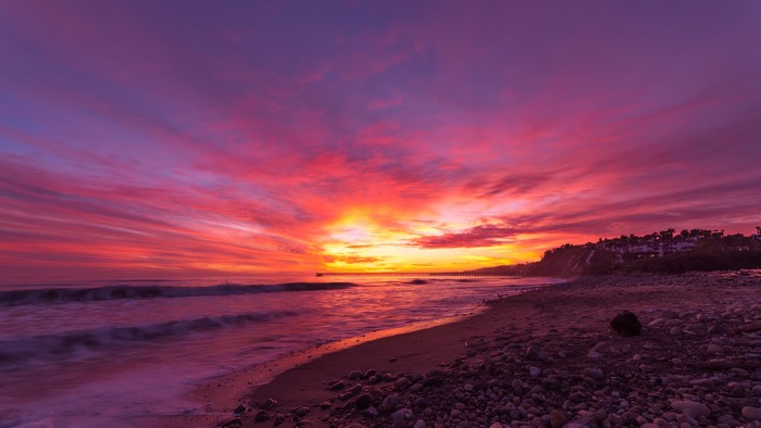 4K Sunset over El Capitan State Beach, California