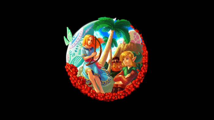 Link and Marin from The Legend of Zelda: Link's Awakening