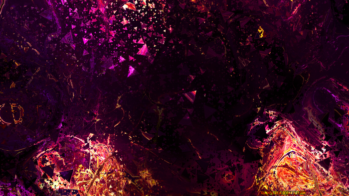 Abstract shattered purple triangles by RammPatricia