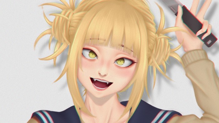 Himiko Toga from Boku no Hero Academia holding a knife