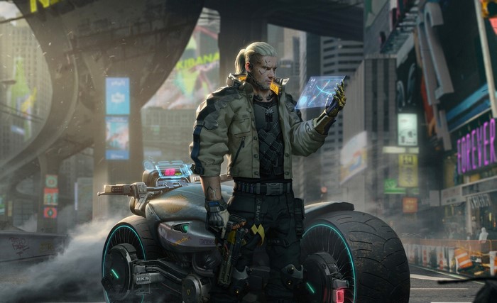 Geralt of Rivia from The Witcher in Cyberpunk 2077