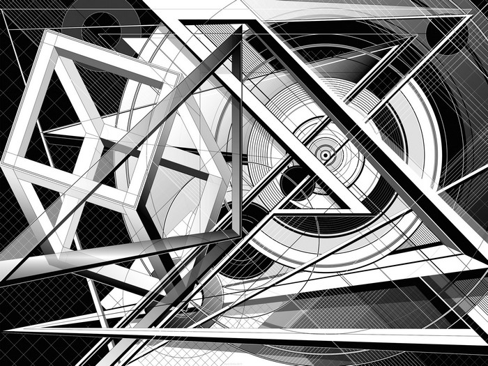 Monochrome geometric abstract artwork