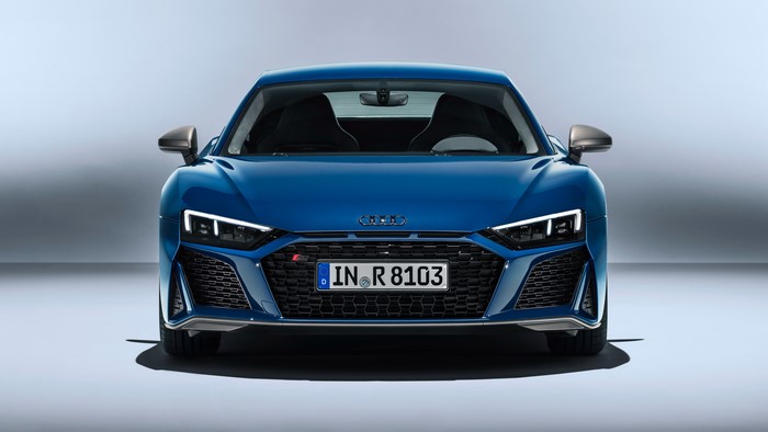Audi R8 V10 sports car with LED headlights