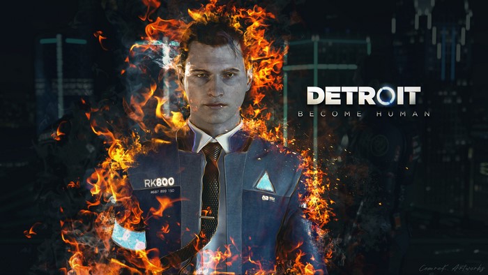 Connor from Detroit: Become Human in Fire