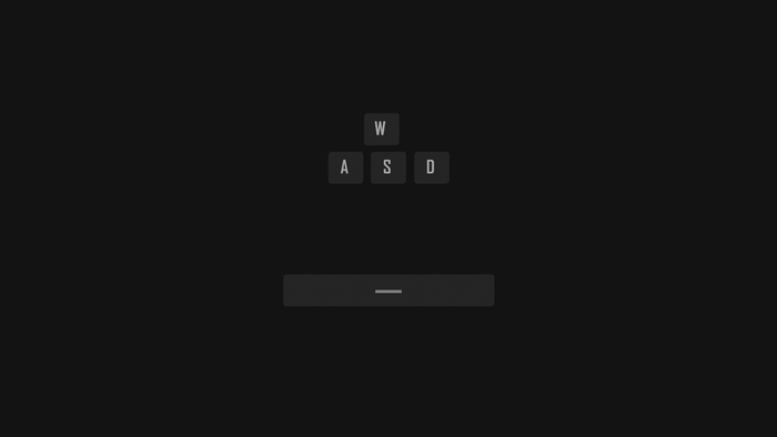Minimalist WASD keyboard keys and button