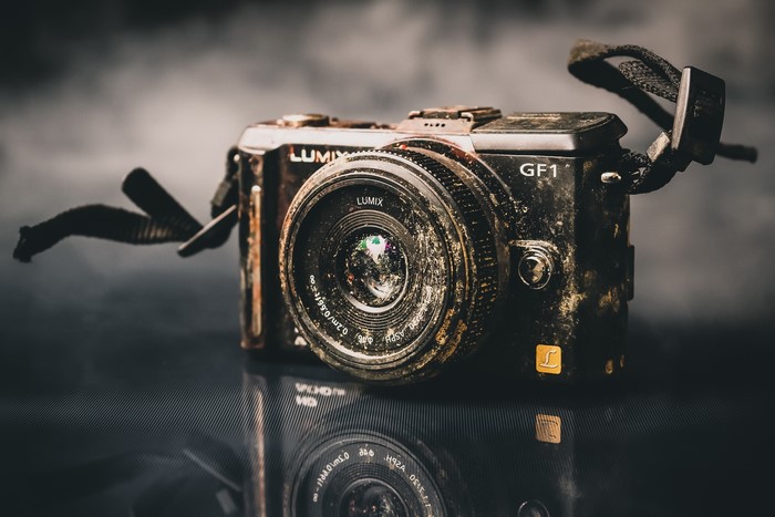 Panasonic Lumix GF1 camera with lens