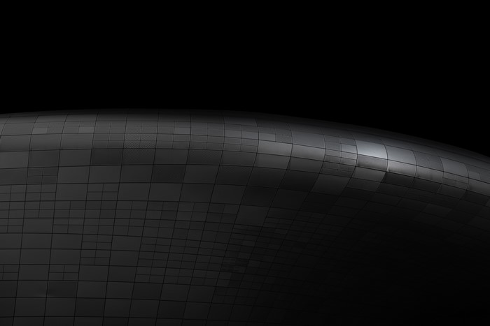 Monochrome architecture with black background