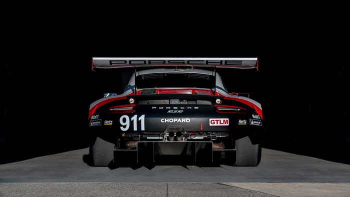 Porsche 911 RSR race car rear view