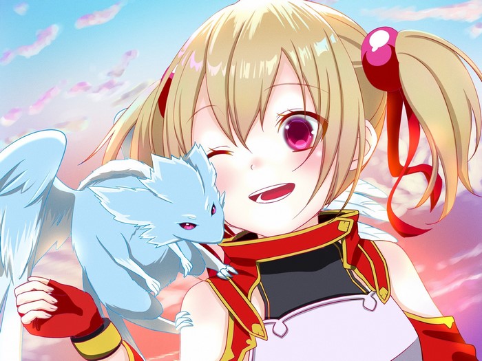 Keiko Ayano and a small dragon from Sword Art Online