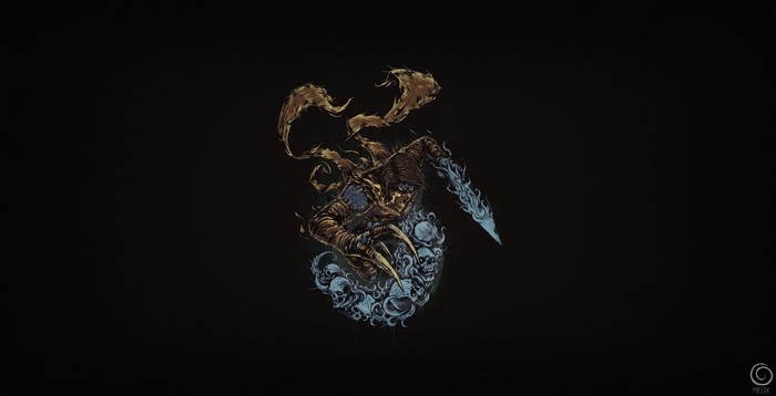 Raziel from Legacy of Kain: Soul Reaver with skulls