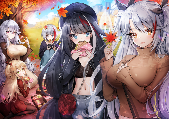 Azur Lane Anime Girls Autumn Portrait
