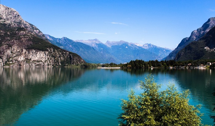 Lake and mountains landscape in Italy