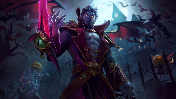 Vampire from League of Legends with Jack O Lanterns