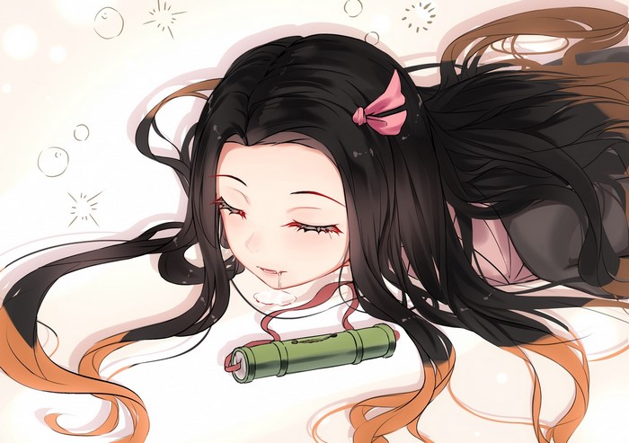 Kamado Nezuko from Kimetsu no Yaiba sleeping