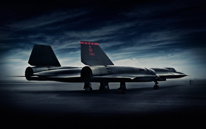 Lockheed SR-71 Blackbird airplane on tarmac