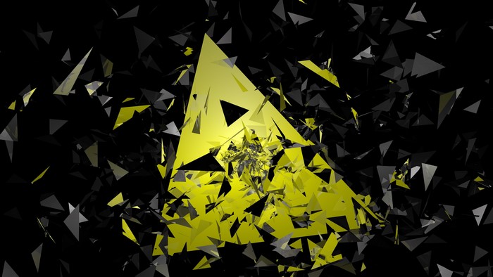 4K abstract yellow triangles 3D