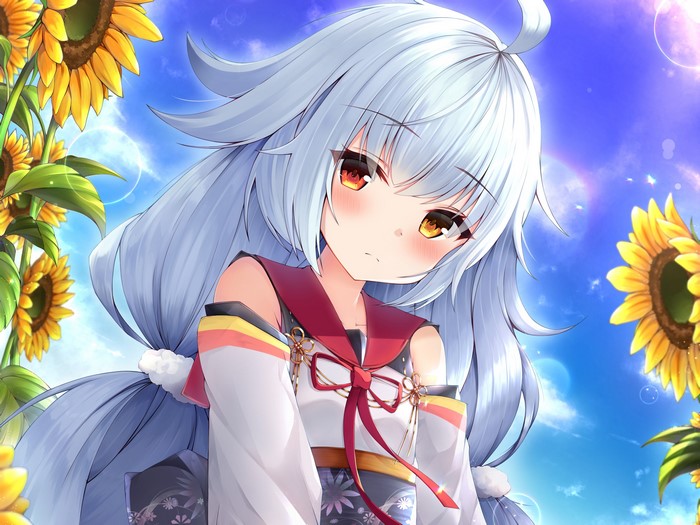 Nicholas from Azur Lane with sunflowers