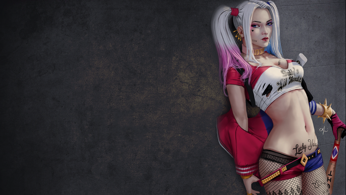Harley Quinn with Baseball Bat Artwork