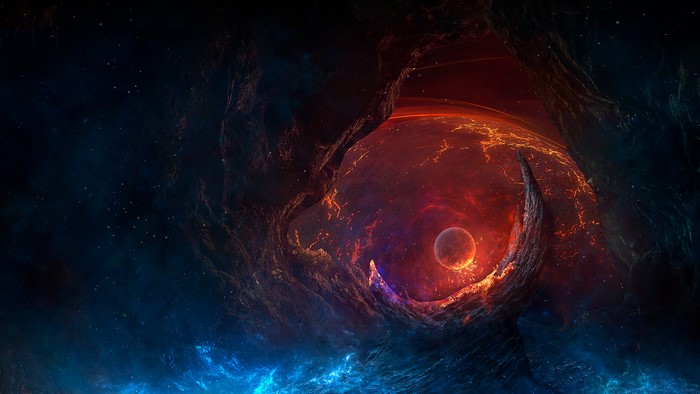 4K Space Art Illustration of a Nebula and Planets