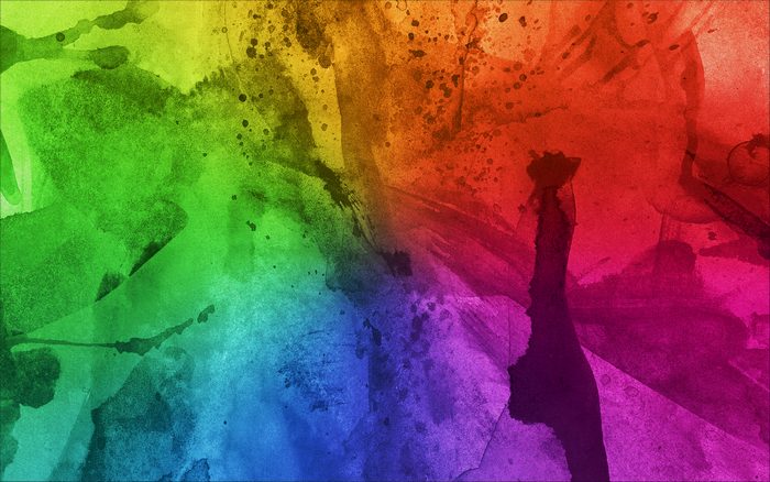 Colorful abstract watercolor painting with brush strokes