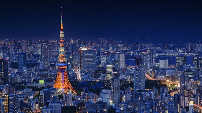 Tokyo Tower and cityscape at night, Japan