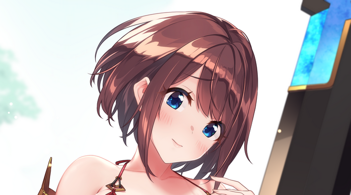 Anime Girl with Blue Eyes and Short Hair