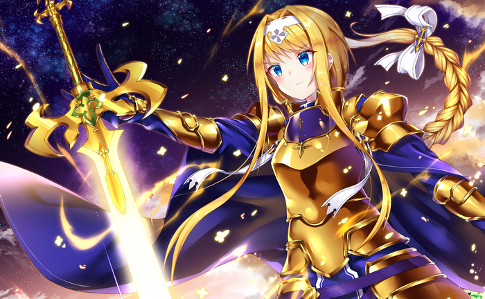 Alice Zuberg from Sword Art Online Alicization with a sword