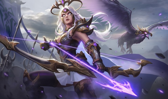 Fantasy Archer with Bow and Eagle